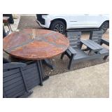 8 piece gray Polywood classic patio set.