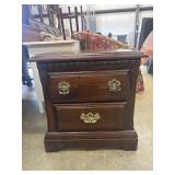 Dark wood two drawers nightstand