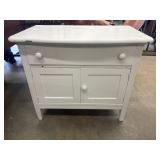 White, solid wood commode cabinet