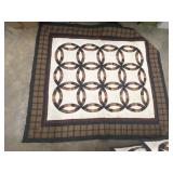Amish Double Wedding Ring Quilt and 2 shams