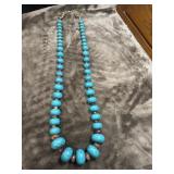 Turquoise graduated nugget necklace