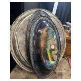 Silver-plated casserole dish holder and trays