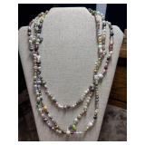 Natural baroque pearl long endless necklace.