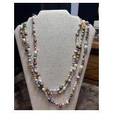 Natural multicolor baroque pearl necklace.