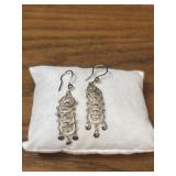 .925 sterling silver Filigree Dangle Earrings