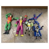 DC Comics action figures Batman, Robin, and Joker