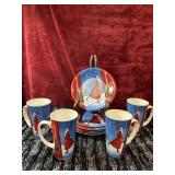 10pc. Certified International Santa on ice set.