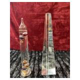2 pc. Baccarat Crystal Obelisk Statue