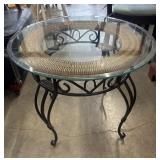 Monroe Classics Arkal Round Glass Top Side Table
