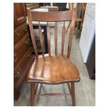 Vintage Ethan Allen maple dining chair features a