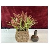 Crossroads Pottery Vase Faux Plant Basket Planter