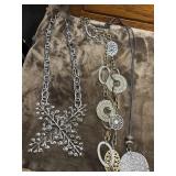 3 Silver-toned Statement Necklaces