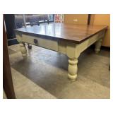 Square French Country Farm Coffee Table w/Drawer