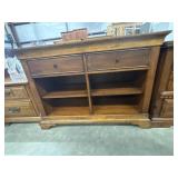 Vintage Maple Console Cabinet w/Open Shelving