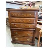 Vintage Chest of Drawers with Carved Fruit Design
