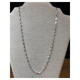 .925 Sterling Silver mirror link necklace