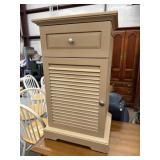 Tan Painted Shutter Door Cabinet