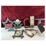Bundle of wood made : patriotic star, flower.