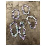 Natural fluorite chip bead bracelets