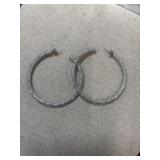 Large silver-toned hoop earrings