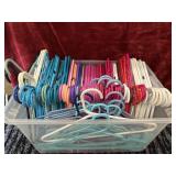 Bundle of colored hangers.