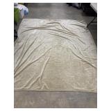 Calvin Kline beige plush velvet fur throw blanket