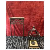 2pc Black plant stand and Candle lantern