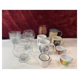 Bundle : Coffee mugs, custard glass bowls, and