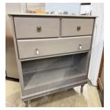 Gray Painted Vintage Chest With Open Bottom