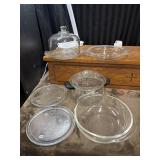 Glass cake plate with dome