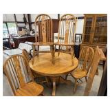 Vintage Oak Dining Table and 6 Cochrane Windsor