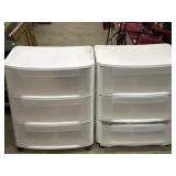 2 plastic drawer organizers.
