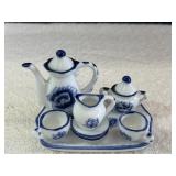 Vintage miniature porcelain dollhouse tea set.
