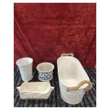 Bundle of ceramic plant holders and Oval tub.