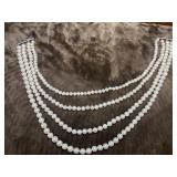Multi-strand pearl necklace