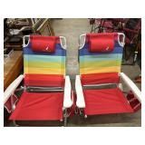 Multi color Nautica folding beach chairs.