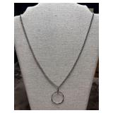Hammered circular-pendant necklace