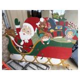 Vintage, hand-painted wooden Santa Claus sleigh