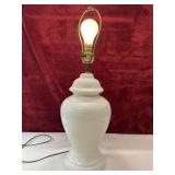 White ginger jar table lamp.