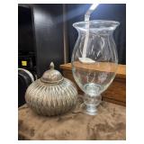 Decorative silver mercury glass ginger jar,