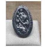 Vintage, Sterling Silver Oval-shaped Religious