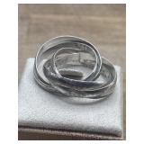 Sterling silver rolling ring features five
