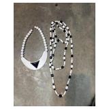 Costume jewelry. Vintage black and white bead