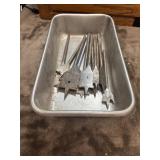 Bundle of wood boring spade bits.