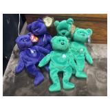 3 Ty Beanie Baby "Erin" the Irish Bear, Ty Beanie