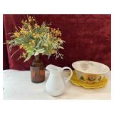 Lotus platter,sunflower cermaic bowl, Denmark