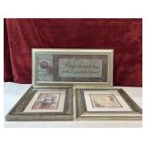 Kirklandï¿½s heart wall art piece ,  and  2 framed