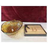 Monogrammed wooden board, Amber "Harvest Grape"