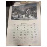 Original vintage 1980 wall calendar page