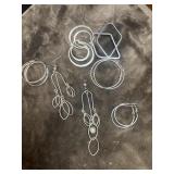 Silver-toned, hoop and dangle earrings for